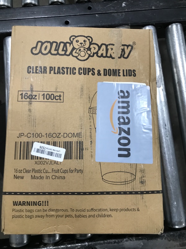 Photo 1 of 100 PACK 16 oz Clear Plastic Cups with Dome Lids, Disposable Dessert Cups, Parfait cups for Ice Cream, Iced Cold Coffee Drinks, Cupcake, Fruit for Party
