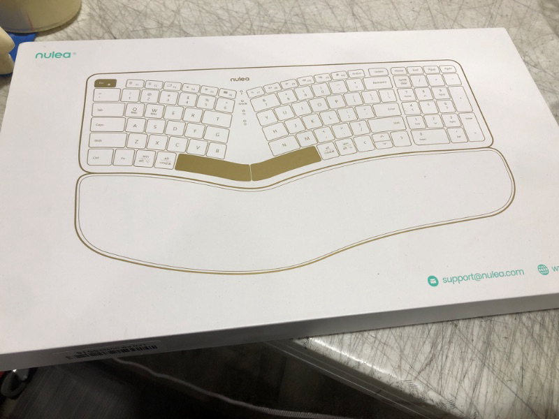 Photo 1 of Nulea RT05B Wireless Ergonomic Keyboard, Split Keyboard with Cushioned Wrist Rest, Bluetooth and USB Connectivity, USB-C Rechargeable, Compatible with Windows Mac