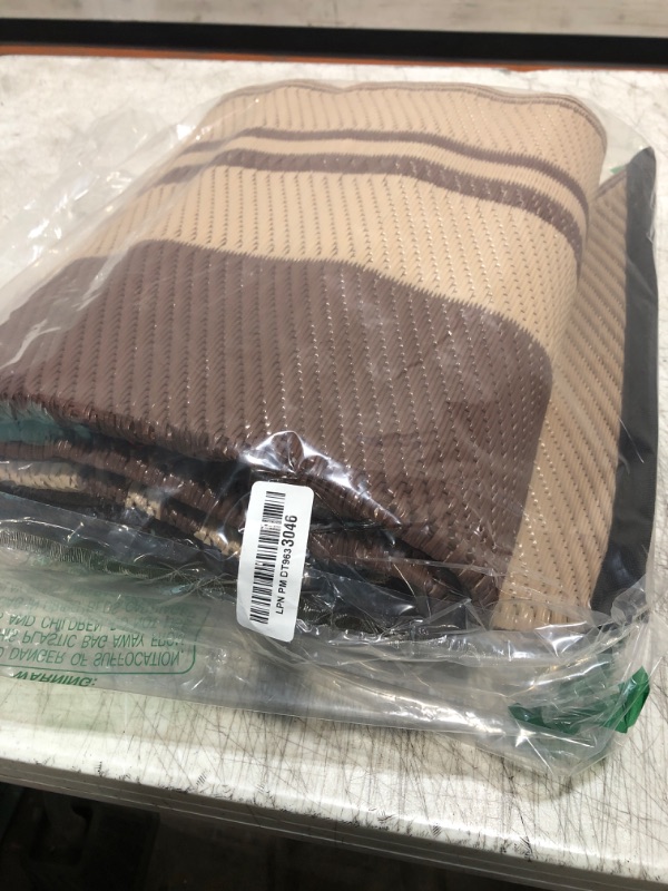 Photo 1 of vinbol Outdoor Rug 5x7,Outdoor Plastic Straw Rug,Outside Rug,Outdoor Mats for Patio Waterproof,Patio,Balcony Plastic Rug,Clearance Outdoor Carpet Waterproof Rv Camper Mats Brown Beige