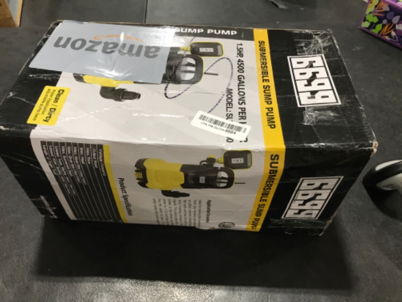 Photo 1 of 6699 1.5HP Handy Utility Pump Submersible Water Pump 4500GPH High Flow to Remove Clean/Dirty Water for Swimming Pool Pond Hot Tub Flooded House Rain Barrel with Float Switch SUB 4500