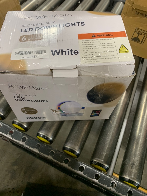 Photo 1 of POWERASIA 6 Pack 6 Inch Smart LED Recessed Lighting with RGB Back Light, 12W 1200LM Smart LED Recessed Lights with Junction Box, 2700K-6000K Color Changing Work with Google Assistant/Siri, Hub INCL