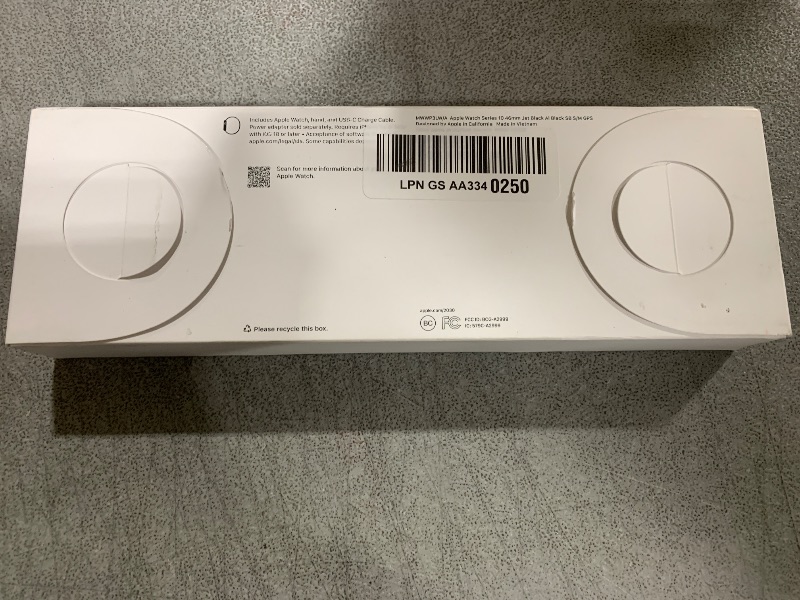 Photo 1 of Apple Watch Series 10 (GPS) 46mm Aluminum Case with Black Sport Band - S/M