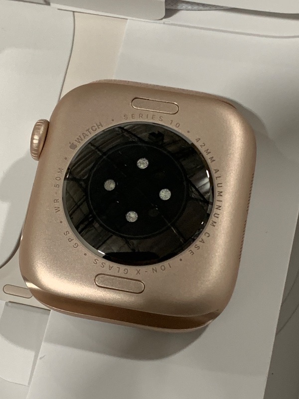 Photo 1 of Apple Watch Series 10 [GPS 42mm case] Smartwatch with Rose Gold Aluminium Case with Light Blush Sport Band - S/M. Fitness Tracker, ECG App, Always-On Retina Display, Water Resistant