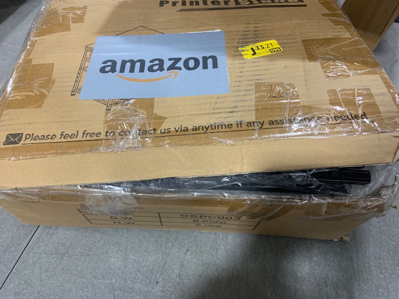 Photo 1 of YAOHUOO 3 Tier Large Printer Stand with Power Outlet/Adjustable Storage Shelf, Rolling Printer Cart with Wheels, Printer Table for Home Office 3D Printer/Heat Press/Laster Printer, Rustic Brown