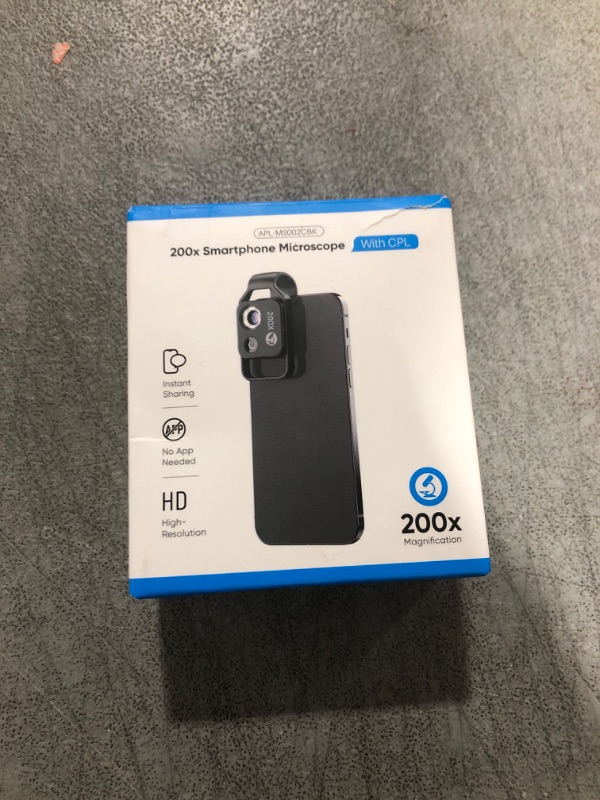 Photo 1 of Phone Microscope with CPL Lens/LED Light, Nano Zoom 200X Pocket Microscope Camera Attachment with Universal Clip for Most iPhone/Andriod Phone - The Best Gift to Enjoy Microworld for Kids and Adults