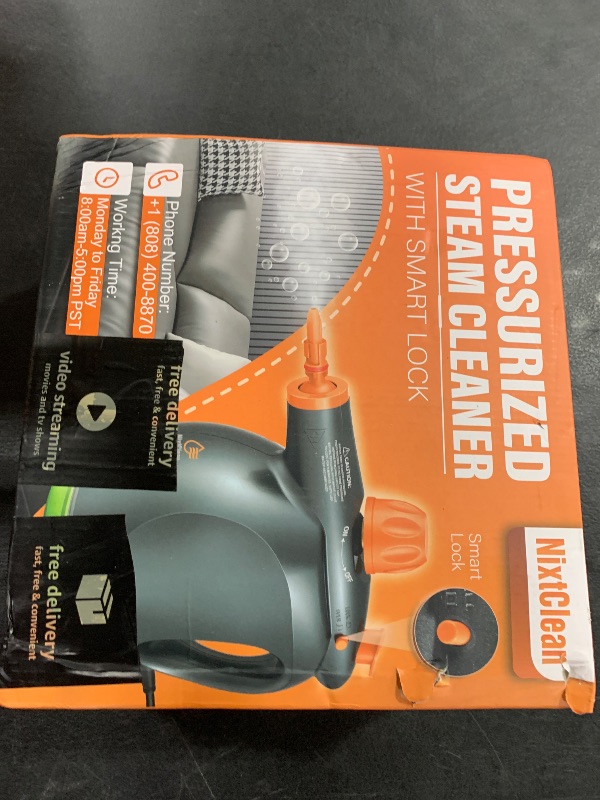 Photo 1 of 1250W Powerful Handheld Steam Cleaner with Detergent Container and Safety Lock, Multifunctional and Pressurized Hand Held Steamer for Kitchen, Bathroom, Windows and Floors, Steamer for Cleaning