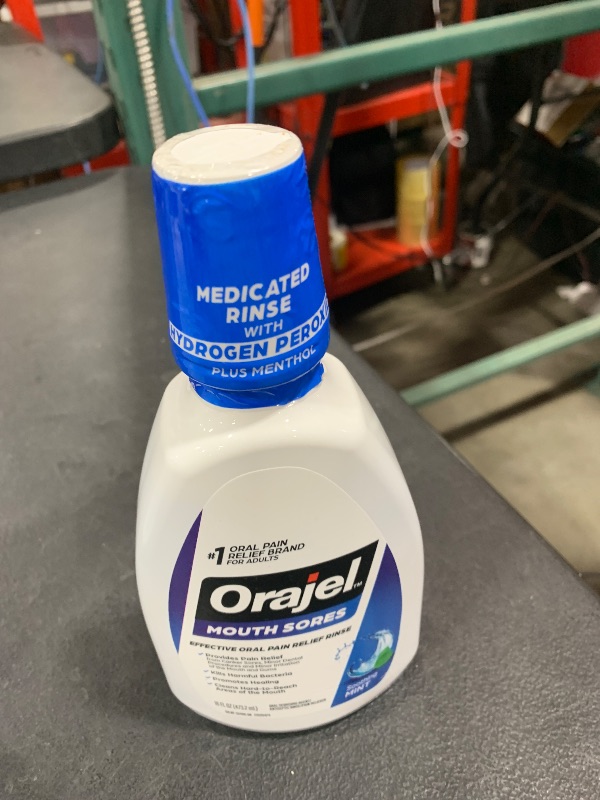 Photo 1 of Orajel Antiseptic Mouth Sore Rinse 16 oz