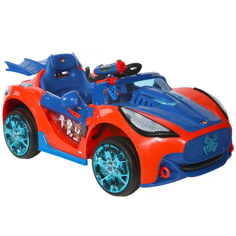 Photo 1 of 6V Spider-Man Super Car, Battery Powered Ride-on with Lights and Sounds, by Dynacraft
