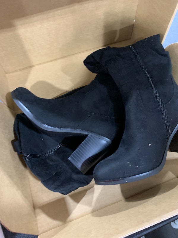 Photo 1 of Luoika Women's Extra Wide Calf Cowboy Knee High Boots, Wide Width Cowgirl Slouchy Boots Chunky Pump Heel Plus Size Western Boots.Black 230702 7.5XW