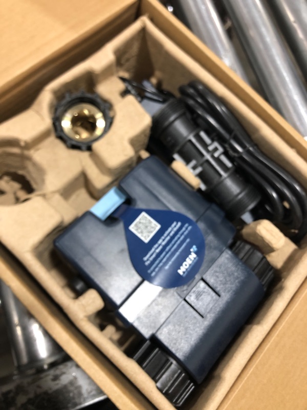 Photo 1 of Moen Flo Smart Water Monitor and Automatic Shutoff Sensor, Wi-Fi Connected Water Leak Detector for 1-Inch Diameter Pipe, 900-006