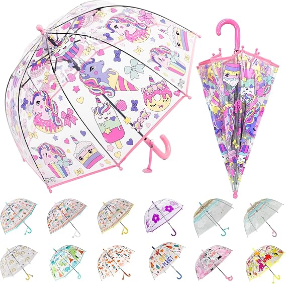 Photo 1 of Kids Clear Bubble Umbrella Transparent Dome See Through Child Umbrellas for Rain 