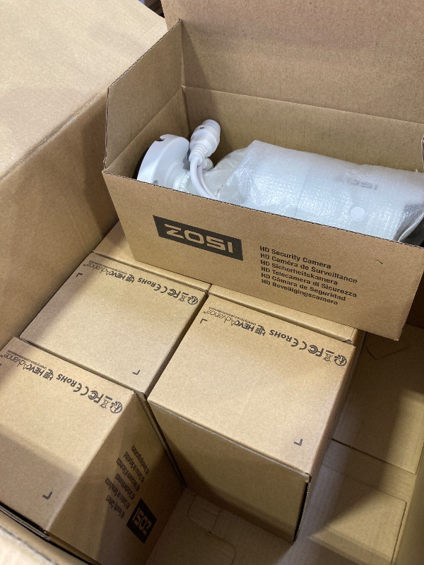 Photo 1 of ZOSI 8CH 2K WiFi Security Cameras System Outdoor with 1TB HDD, 8Pcs Weatherproof Plug-in Cameras, Night Vision, Smart Motion Detection, 2K H.265+ 8 Channel Home Surveillance NVR for 24/7 Recording