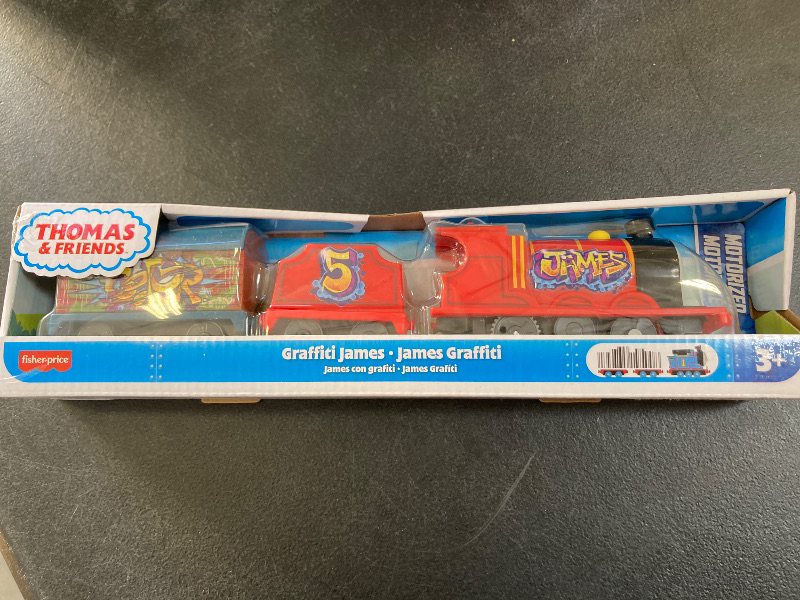 Photo 1 of Thomas & Friends Motorized Toy Train Graffiti James Battery-Powered Engine with Tender & Cargo Car for Pretend Play Preschool Kids Ages 3+ Years