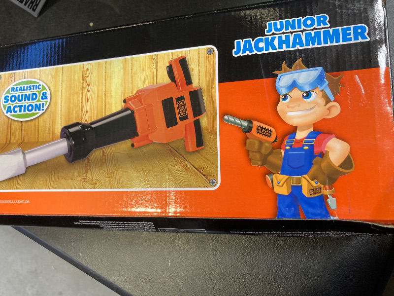 Photo 1 of Black+Decker Junior Kids Power Tools - Jackhammer with Realistic Sound & Action! Role Play Tools for Toddlers Boys & Girls Ages 3 Years Old & above, Get Building Today!
