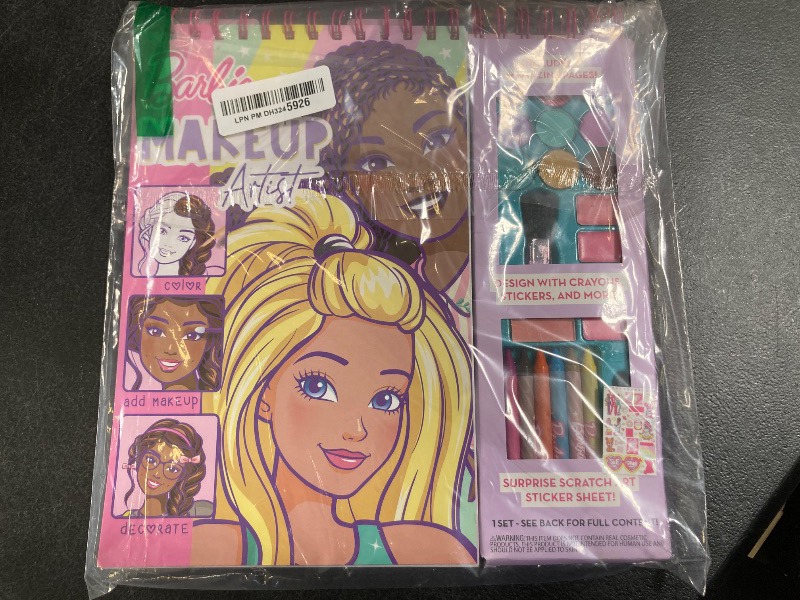 Photo 1 of Horizon Group USA Barbie Makeup Artist Magazine, Create Your Own Hair & Makeup Looks Using 130+ Stencils, 180+ Stickers, Crayons, Pretend Makeup & More