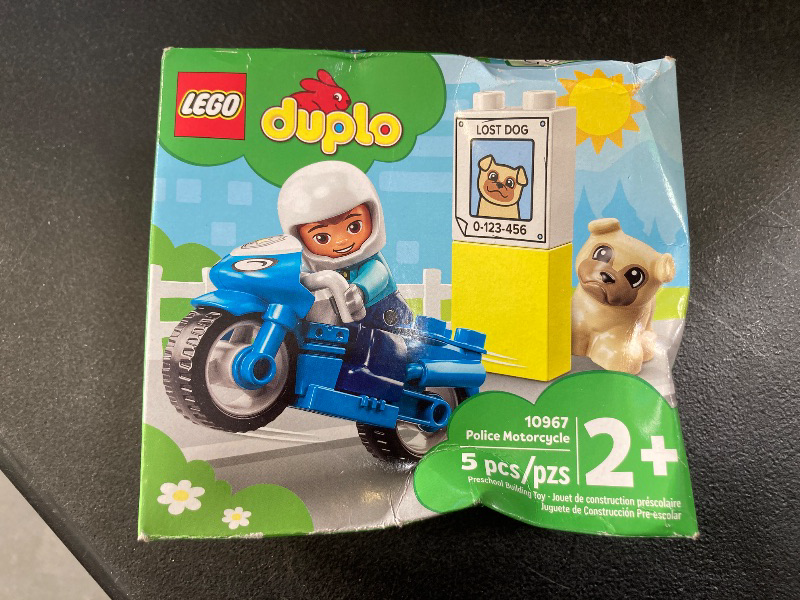 Photo 2 of LEGO DUPLO Town Rescue Police Motorcycle 10967 Toy for Toddlers, Boys & Girls 2 Plus Years Old, with Police Officer and Dog Figure