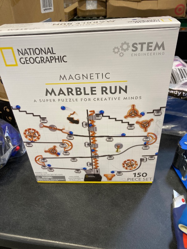 Photo 3 of NATIONAL GEOGRAPHIC Magnetic Marble Run - 150-Piece STEM Building Set for Kids & Adults with Magnetic Track & Trick Pieces & Marbles for Building A Marble Maze, STEM Project (Amazon Exclusive)