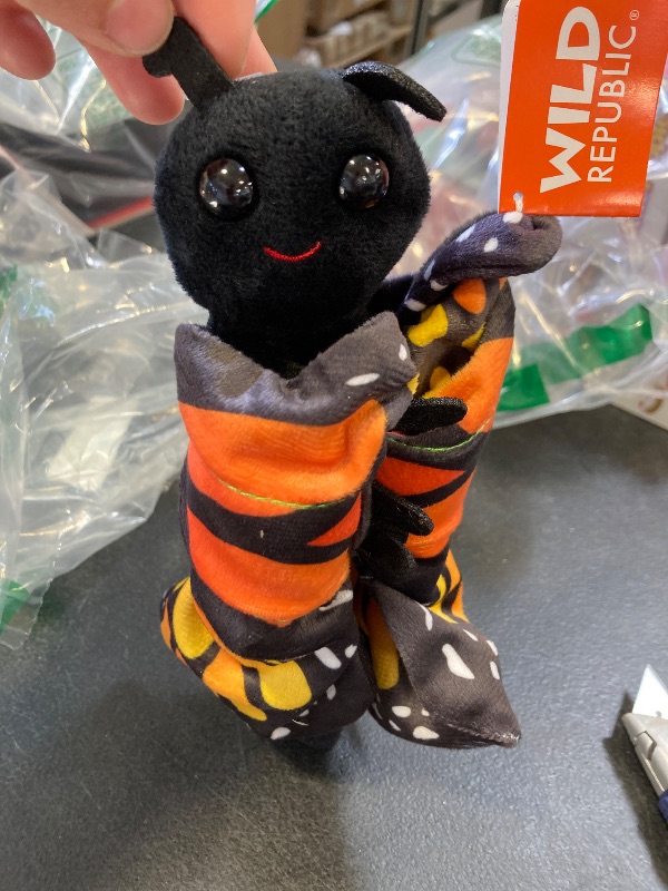 Photo 1 of Wild Republic Huggers Butterfly Monarch Plush Toy, Slap Bracelet, Stuffed Animal, Kids Toys, 8"