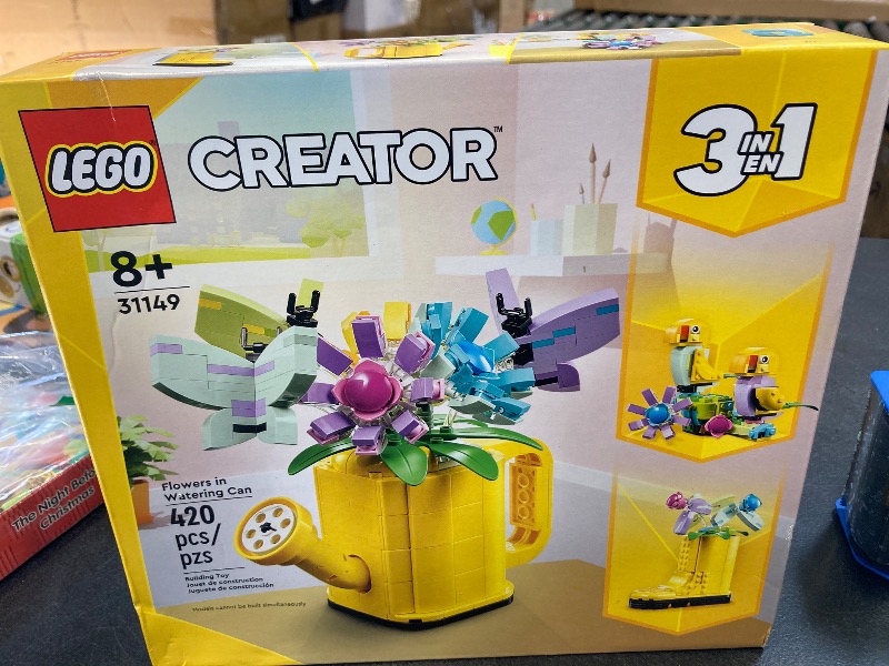 Photo 1 of LEGO Creator 3 in 1 Flowers in Watering Can Building Toy Set - Fun, Creative Activity for Kids, Girls and Boys, Ages 8+ - Options to Build Rain Boots or Birds - 31149