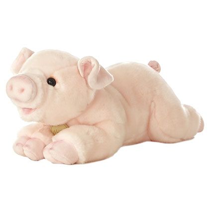 Photo 1 of Aurora Large Pig Miyoni Realistic Plush Toy Pink 16" - Pink