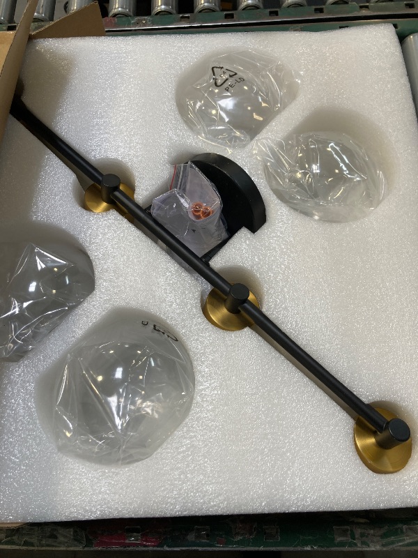 Photo 1 of Ralbay Industrial Vintage Vanity Lights - 3-Light, Clear Glass, Black Metal Wall Light Fixture for Bathroom 
