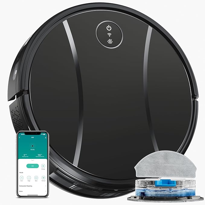 Photo 1 of Robot Vacuum and Mop Combo,4200Pa Powerful Robotic Vacuum Cleaner with Self-Charging, Home Automatic Robot Aspiradora for Hard Floor, Low Carpet, Pet Hair, App & Voice & Remote Smart Control