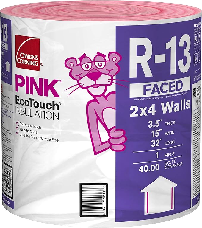 Photo 1 of Owens Corning Garage Door Insulation Kit, R8 Kraft Roll Insulation, 2.25" x 54 W x 22 H (4 Pack)