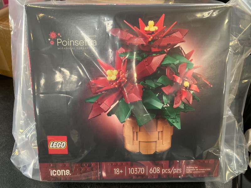 Photo 1 of LEGO Icons Poinsettia Building Set - Artificial Flower Decorations & Centerpieces for Table, Adults Ages 18+ - 10370