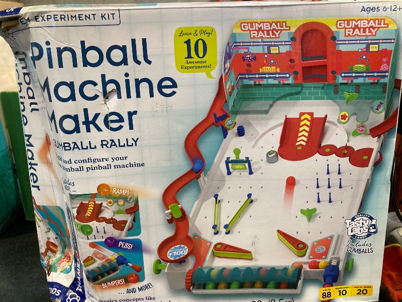 Photo 2 of Thames & Kosmos Pinball Machine Maker STEM Experiment Kit Toy of the Year Finalist - Build a Reconfigurable Pinball Machine, Explore Physics, Force, Motion, Gravity, Simple Machines, Gumballs Included