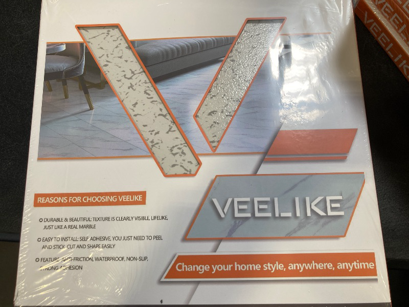 Photo 1 of VEELIKE 12 Pack/ 12 Sq. Ft. Grey Granite Peel and Stick Floor Tiles 12x12 Waterproof Self Adhesive Vinyl Flooring Kitchen Tiles Bathroom Tiles Sticker 
(10 Cases / total 120 pack ) 