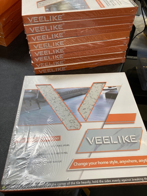 Photo 1 of VEELIKE 12 Pack/ 12 Sq. Ft. Grey Granite Peel and Stick Floor Tiles 12x12 Waterproof Self Adhesive Vinyl Flooring Kitchen Tiles Bathroom Tiles Sticker 
(10 Cases / total 120 pack ) 