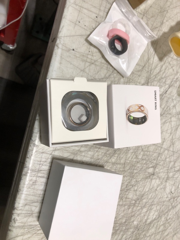 Photo 1 of Unijethro Smart Ring Health Tracker, Enamel Flower Pattern Ring for Women & Man, Sleep&Exercise Monitor, IP68 Waterproof Activity Trackers, Fitness Tracker with Charging Case and Ring Protector (12#)