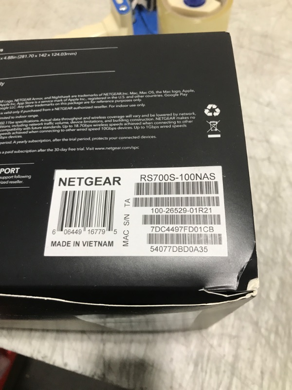 Photo 3 of NETGEAR Nighthawk Tri-Band WiFi 7 Router (RS700S) - Security Features, BE19000 Wireless Speed (up to 19Gbps) – 10 Gig Internet Port - Covers up to 3,500 sq. ft., 200 Devices – 1-Year Armor Included