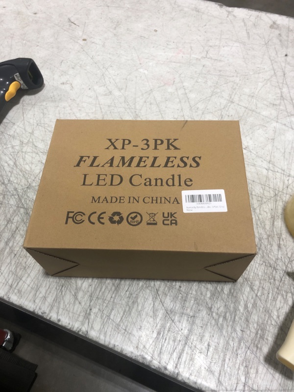 Photo 1 of Auemaniliy Flameless LED Candle with Remote Control, 3D Dancing Flame Flickering Candle, Battery Powered Candle, Minimalist Home Decor Real Wax - Grey (3" 4" 5") 3pcs, Grey
