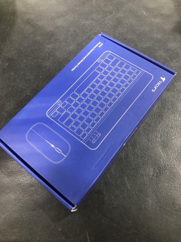 Photo 1 of TECURS Bluetooth Keyboard and Mouse Combo for iPad - Rechargeable Wireless Keyboard & Mouse with 7-Color Backlit Compatible with iPad 10th/9th/8th Gen, iPad Pro/Air/Mini, iPhone15/14/13 Pro, Black