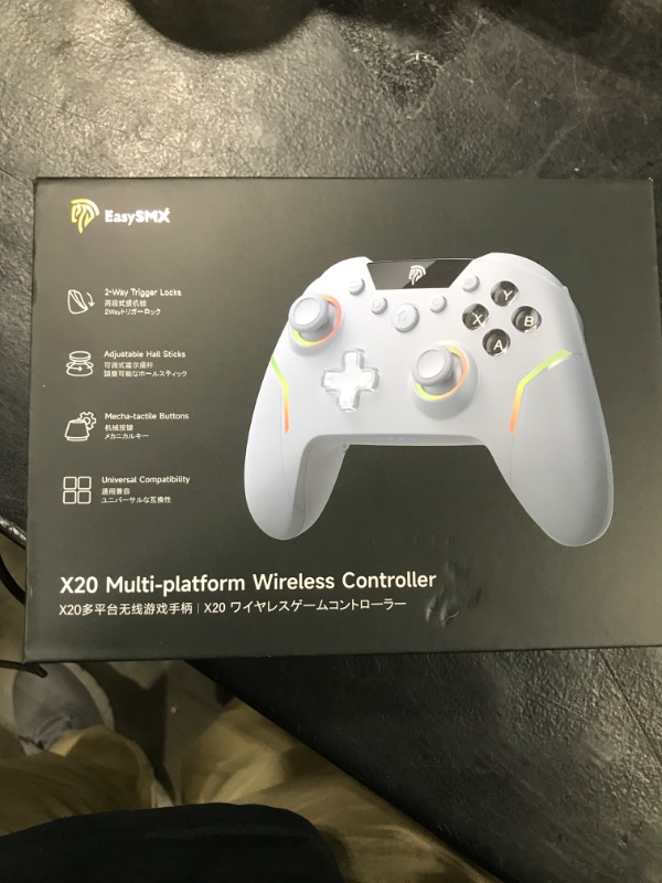 Photo 1 of EasySMX X20 Wireless Gaming Controller with RGB Backlit, 2-Stage Hall Effect Stick, 1000Hz Polling Rate, 6-Axis Gyro on Multi-Platform, Mech Buttons- Compatible with PC/Switch/Steam/Android