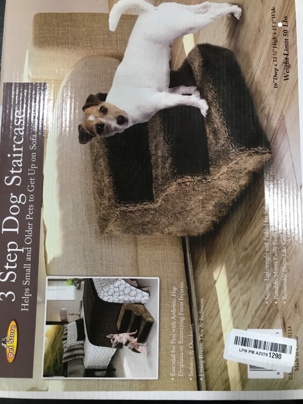 Photo 2 of FRISKY FRIENDS Pet Stairs Dog Steps 3 Step Ladder Fleece Covered Staircase Indoor Ramp Kitten Cat Puppy (Browen)