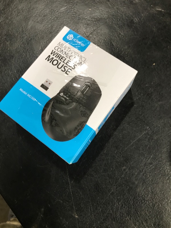 Photo 1 of iClever MD360 Ergonomic Bluetooth Mouse with Mouse Jiggler, Wireless Rechargeable Mouse for 3 Devices (BT/2.4G), 4 DPI Settings, Compatible with iPad, Mac, PC