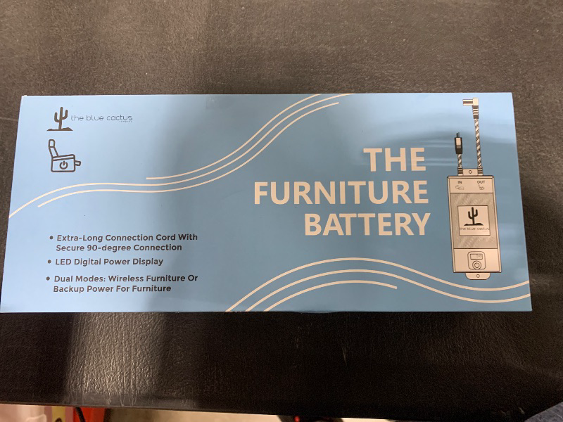 Photo 1 of The Blue Cactus Universal Battery Pack for Reclining Furniture with LCD Display – 2500mAh Rechargeable Recliner Battery – Compatible with 2-Pin Motion Furniture - Couch, Sofa, Recliner Chair Accessory