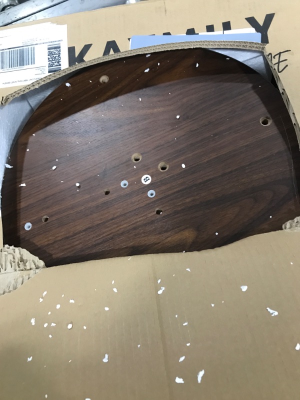 Photo 1 of KAYMILY Living Room Side Table, Office Round Bookshelf End Table, Bedroom Mid Century Modern Nightstands, Contemporary Accent Tables - Easy Assembly - MDF Wood - Stationary - Walnut