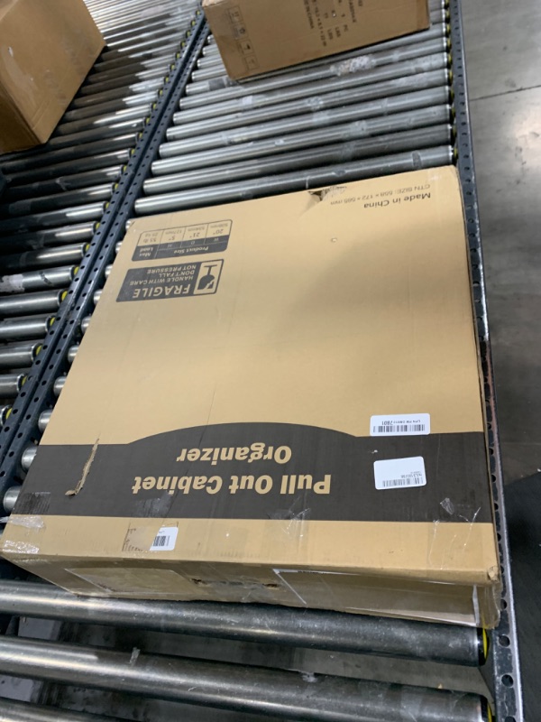 Photo 1 of YOHOM Pull-Out Drawer Organizer Extendable Single Tier Sliding Drawer Organizer for Kitchen Cabinets, Aluminum Pull Out Tray with Dividers, Fast DIY Installation 20"W x 21"D