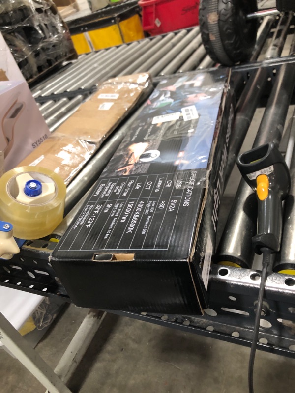 Photo 1 of Rechargeable LED Work Light with Stand, 67" Tall Portable Cordless Work Light, 8AH Battery, 500/1500/2500 Lumen, 4000/6500K Dimmable Camping Light with Detachable Tripod Orange (Carrying Bag Included)