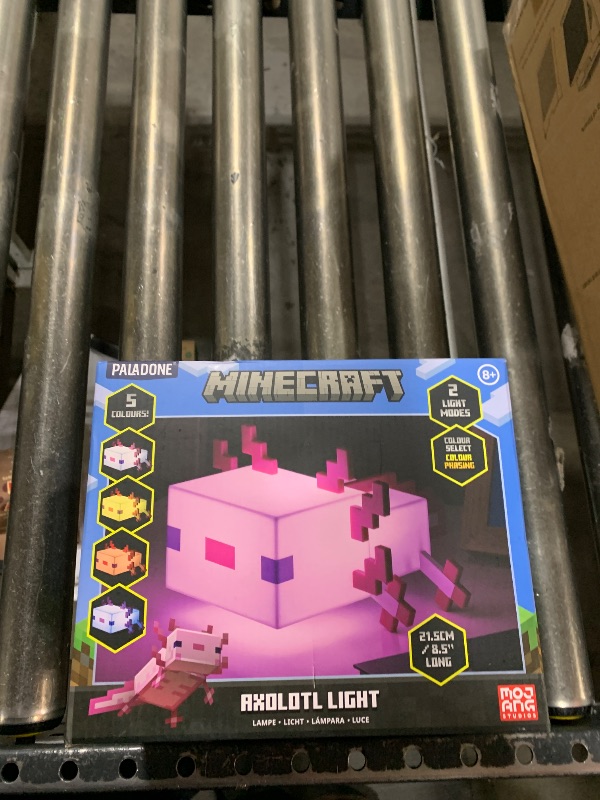 Photo 1 of Paladone Minecraft Axolotl Light, Five Color Modes, Minecraft Lamp to Decorate Your Gaming Desk or Night Stand