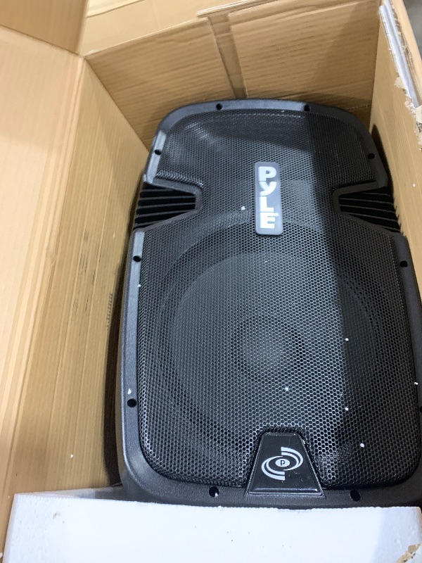 Photo 1 of Pyle 12 Inch Active Passive Portable Bluetooth Wireless PA Dual Loudspeaker Sound System Kit with Wired Microphones, Speaker Stand, and Remote Control