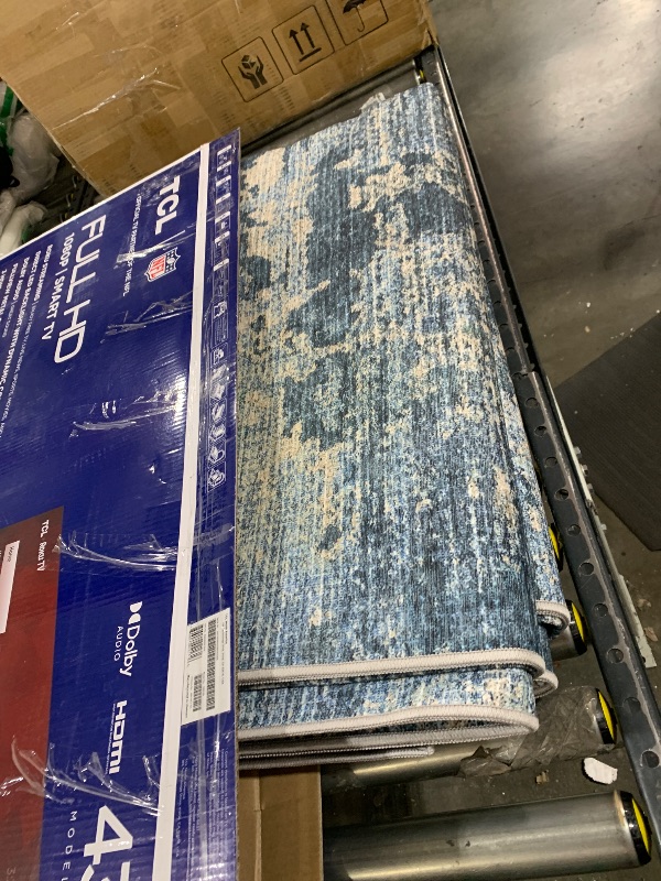 Photo 1 of 10x14 Area Rugs for Living Room: Large Machine Washable Area Rug with Non Slip Backing Non Shedding Abstract Stain Resistant Carpet for Bedroom Dining Room Nursery Home Office - Beige/Blue