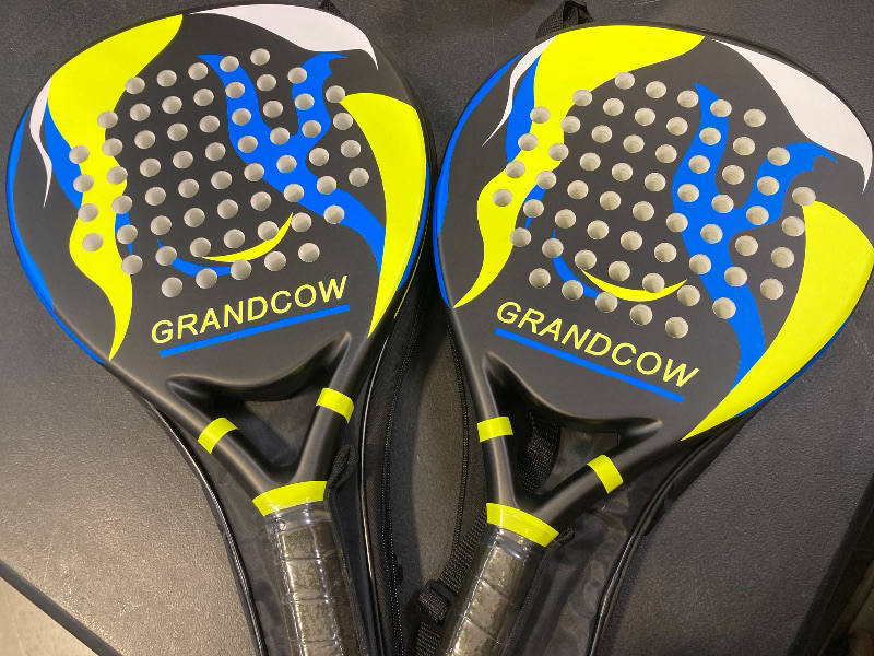 Photo 2 of Tennis Paddle Racket Padel Carbon Fiber Surface with EVA Memory Flex Foam Core Diamond Shape POP Paddle Rackets