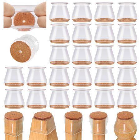 Photo 1 of 24 Pack Silicone Chair Leg Cap Floor Protectors Pad Furniture Kitchen Table Covers Protecting Hardwood and Tile