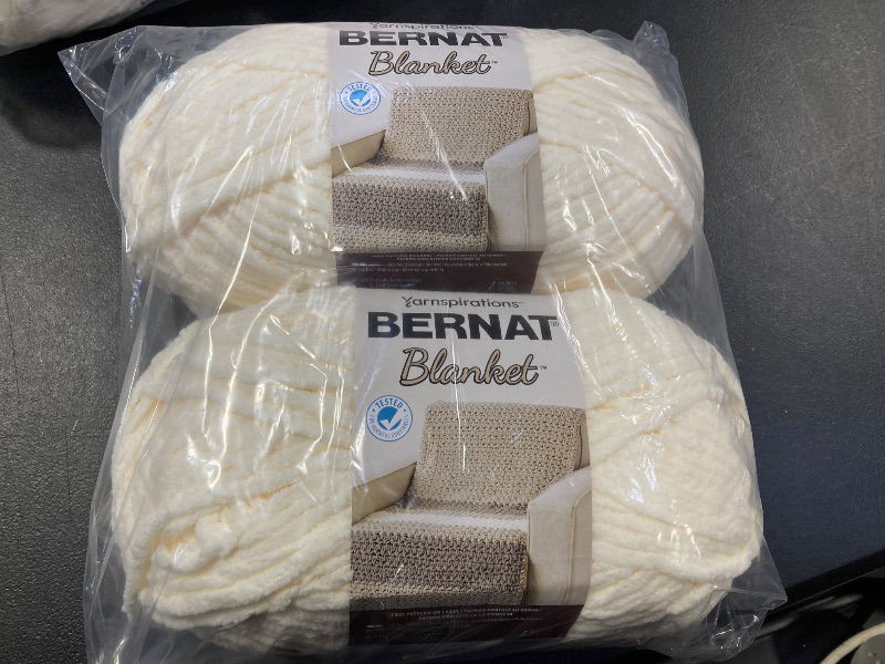 Photo 1 of Bernat Blanket Big Ball Yarn Vintage, White, 10.5 oz, 2 Pack 