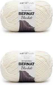 Photo 1 of Bernat Blanket Big Ball Yarn Vintage, White, 10.5 oz, 2 Pack 