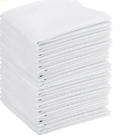 Photo 1 of 20pcs Soft Pure Cotton Handkerchiefs EEEkit 15 X15 Men S White Hankies Classic Pocket Squares with Stripe